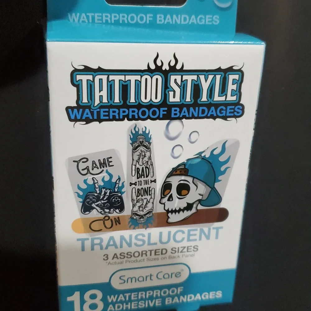 18piece tatoo style assorted translucent waterproof‎ bandages brand new FREE